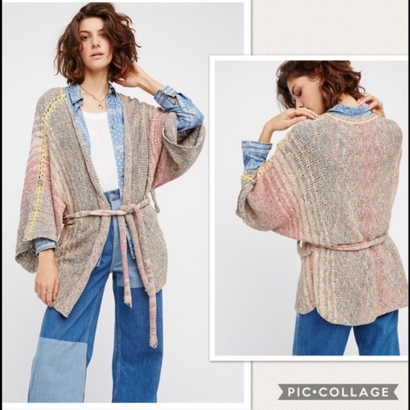 Free people Sand art kimono sweater. Size L. - Picture 1 of 8